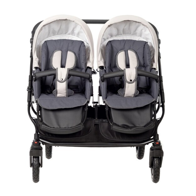 Коляска для двойни Indigo  CHARLOTTE Sity DUO, cs 01 т.серый+св.бежевый